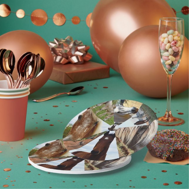 Eight Horse Triangles, Paper Birthday Plates (Multi)