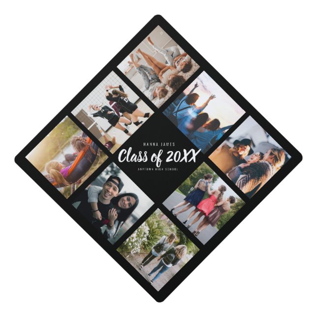 Eight Instagram Photo Collage Grid Tassel Topper (Front)