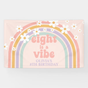 Eight is a Vibe Pastel rainbow 8th birthday Banner