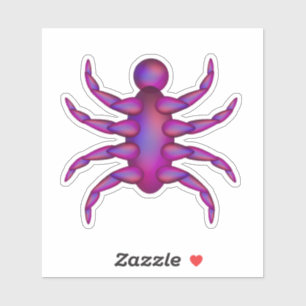 Eight legged purple bug sticker