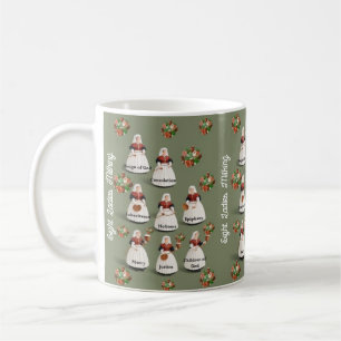 Eight Maids a-Milking, 8th Day of Christmas mug