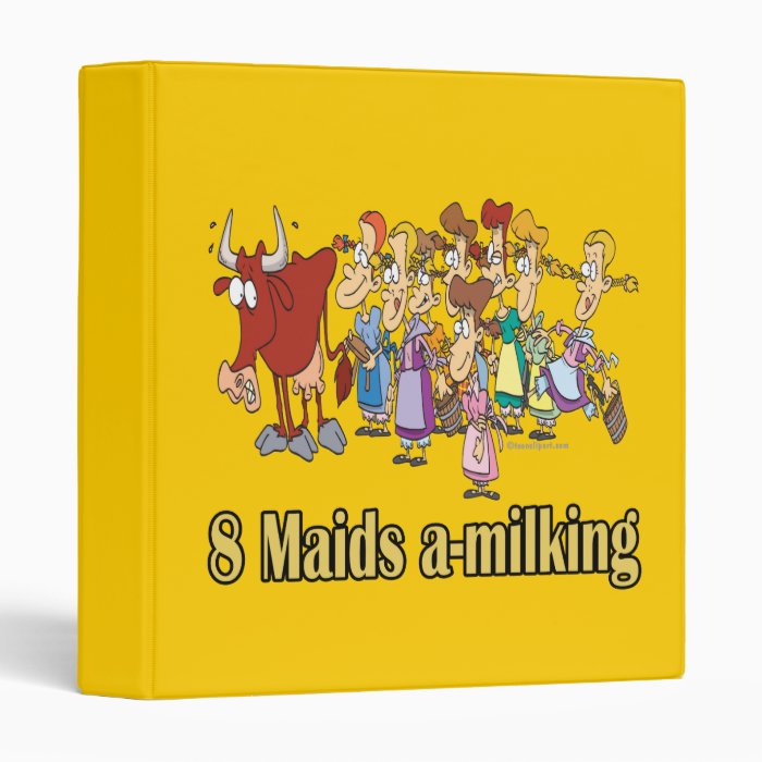 eight maids a milking 8th eighth day christmas vinyl binder