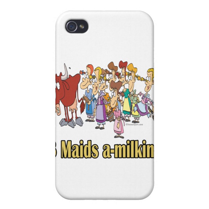 eight maids a milking 8th eighth day christmas cover for iPhone 4