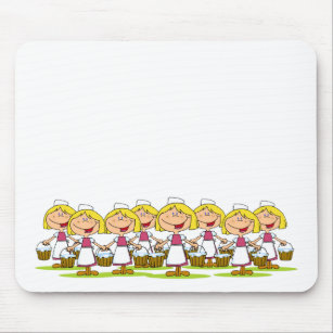Eight Maids a-Milking Mouse Pad