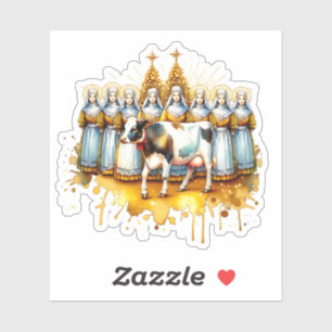 Eight Maids a-Milking Twelve Days of Christmas Sticker