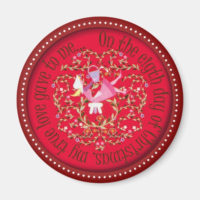 Eight maids amiling magnet (Front)