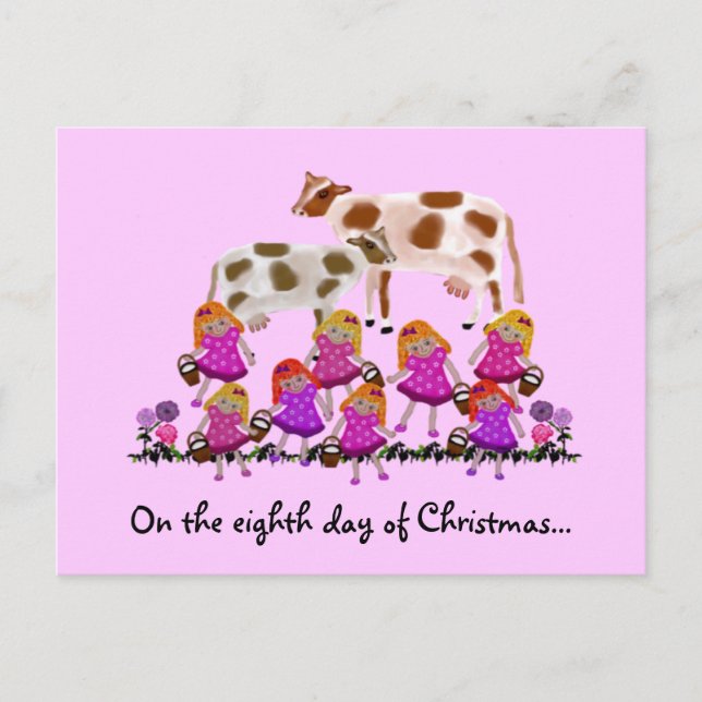 Eight Maids Milking Postcards (Front)