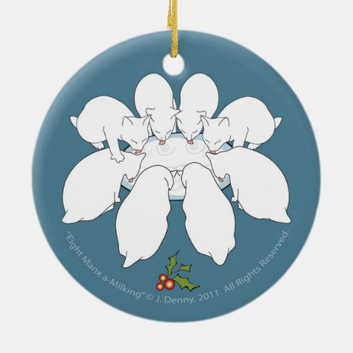 Eight Manx a_Milking double sided Ceramic Ornament