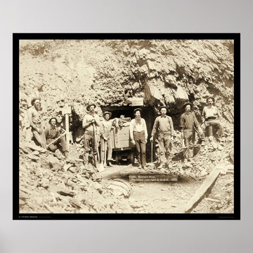 Eight Men at Montana Mine in SD 1889 Poster