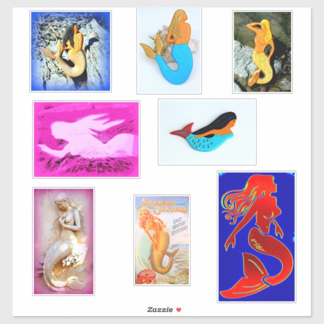 Eight mermaid variety sticker (Sheet)
