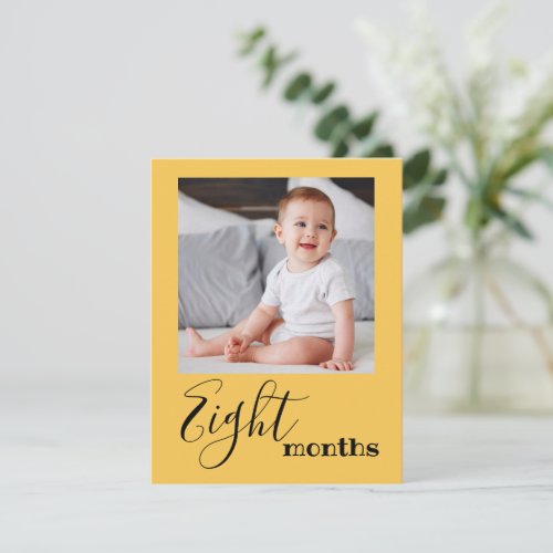 Eight Month Photo First Birthday Banner Card