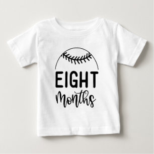 Eight Months Baseball Baby Milestone - T-Shirt