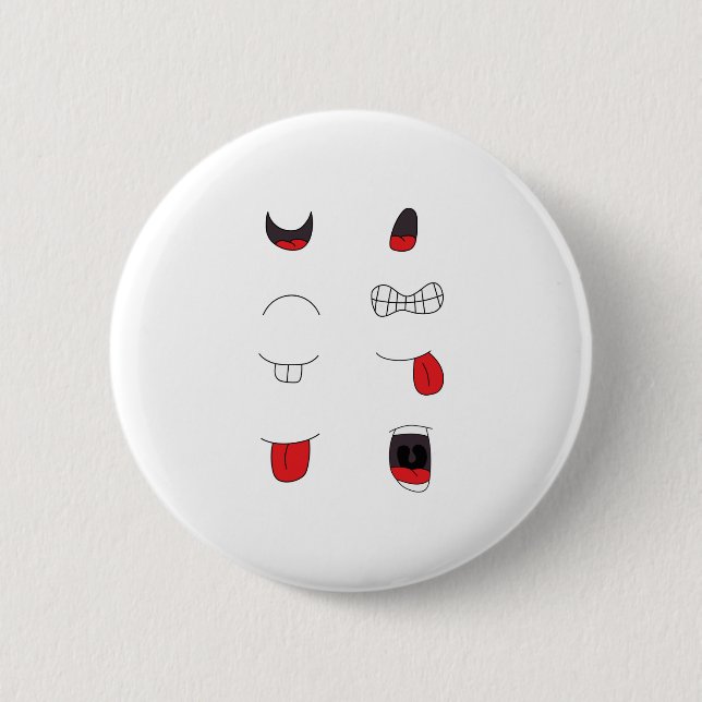 Eight Mouths Set Pack Button (Front)