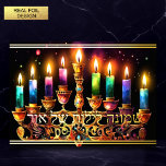 Eight Nights of Light! Watercolor Menorah Foil Holiday Card<br><div class="desc">Eight Nights of Light! Watercolor Menorah</div>