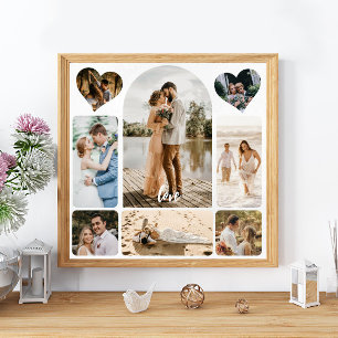 Eight Photo Collage Couple Wedding Entrance Sign