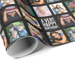 Eight Photo Collage Happy Birthday Wrapping Paper