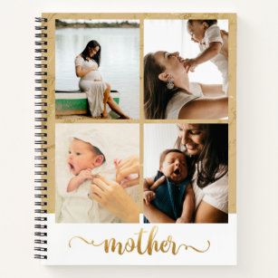 Eight Photo Collage New Mom Pregnancy Gift Notebook