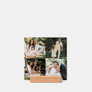 Eight Photo Collage Square Desktop Holder