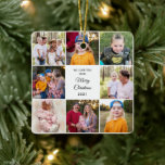 Eight Photo We Love You Mom Christmas Ceramic Ornament