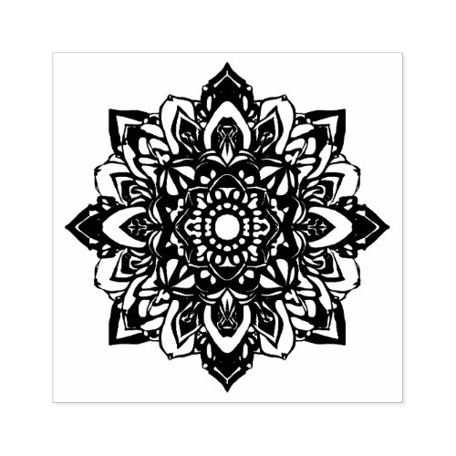 Eight Point Star Flower Mandala Rubber Stamp