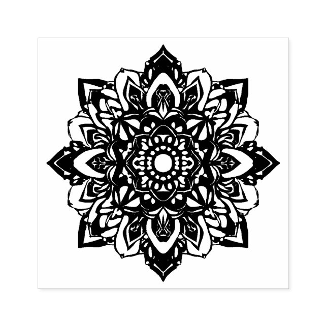 Eight Point Star Flower Mandala Rubber Stamp (Imprint)