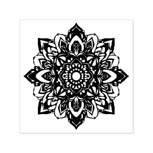 Eight Point Star Flower Mandala Self_inking Stamp