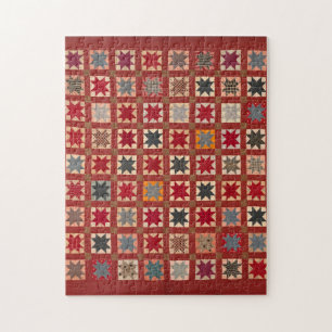 Eight-Pointed Star in warm colors Jigsaw Puzzle