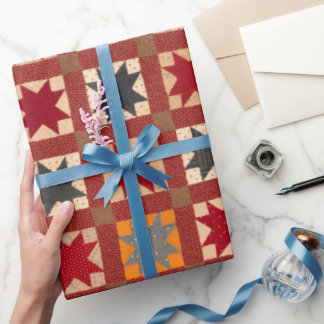 Eight-Pointed Star in warm colors Wrapping Paper