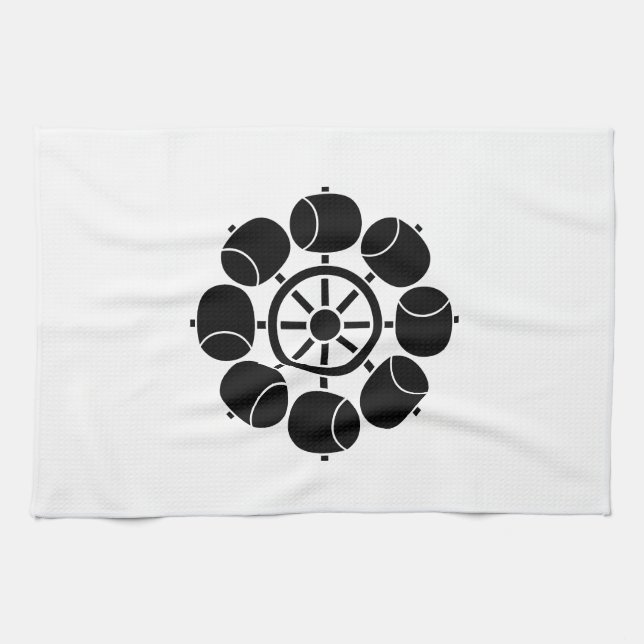 Eight-spoke waterwheel kitchen towel (Horizontal)