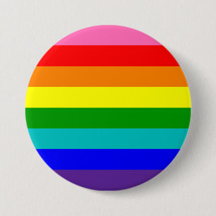 Eight Stripe Rainbow Pride Flag Button