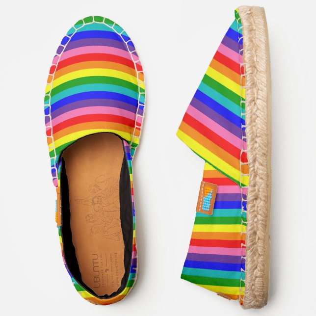 Eight Stripe Rainbow Pride Flag Espadrilles (Side)