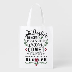 Eight Tiny Reindeer Grocery Bag