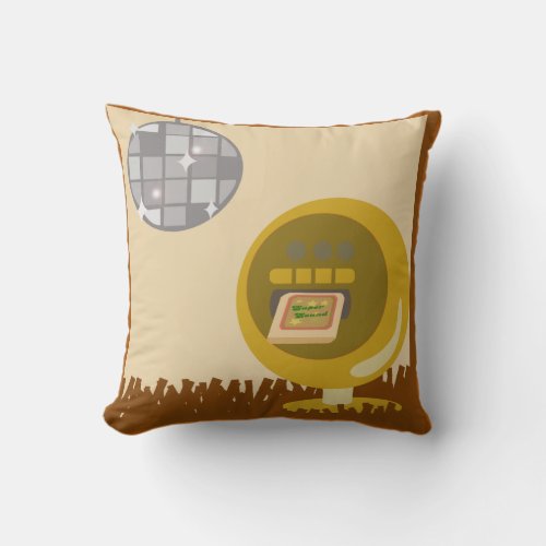 Eight Track Disco Inspired Retro Art Throw Pillow