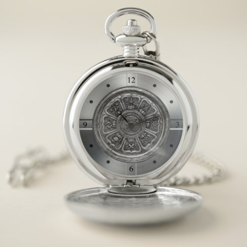 Eight Treasure Pattern Silver Plate  八寳紋銀盤    Pocket Watch