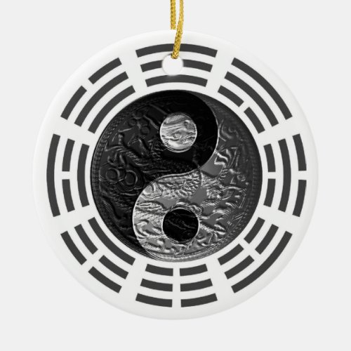 Eight Trigrams Yin Yang Embossed_Like Dragon Ceramic Ornament