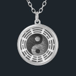 Eight Trigrams Yin Yang Embossed-Like Dragon Silver Plated Necklace<br><div class="desc">Balance,  energy and good feng-shui be with you wherever you go with this gift of embossed Dragon of black and silver yin yang symbol circled by the Eight Trigrams.</div>
