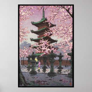 Eight Views Of Tokyo Ueno Toshogu Shrine Kasamatsu Poster