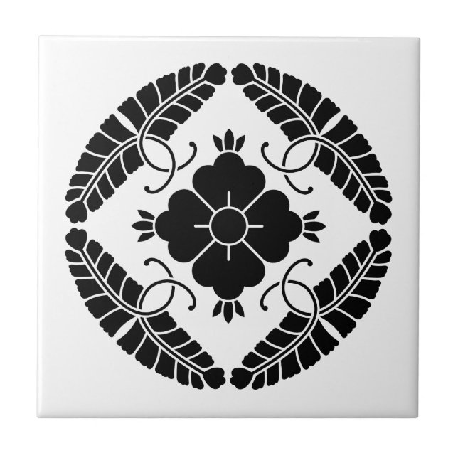 Eight wisterias ceramic tile (Front)