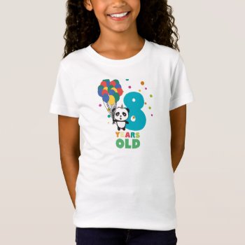 Eight Years 8th Birthday Party Panda T-shirt by i_love_cotton at Zazzle