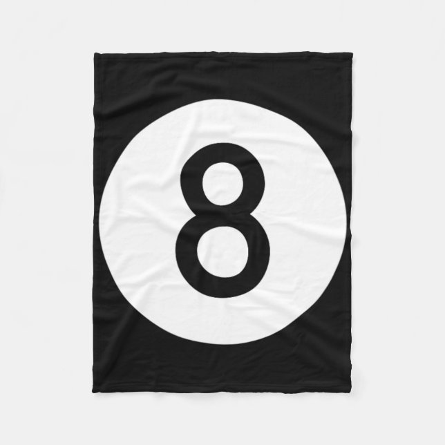 Eightball Black Number Eight Pool Snooker Ball  Fleece Blanket (Front)