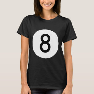 Eightball Black Number Eight Pool Snooker Ball T-Shirt