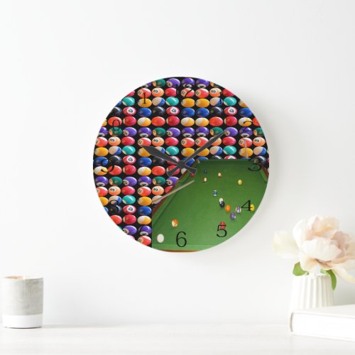 Eightball Table Cues And Balls Wall Clock