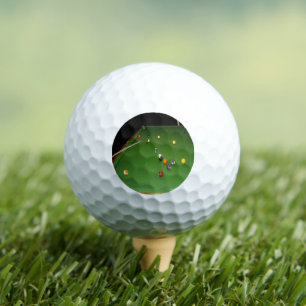 Eightball Table Oilpaint With Balls And Cues,