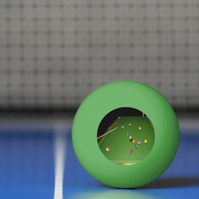 Eightball Table Oilpaint With  Balls And Cues, (Net)