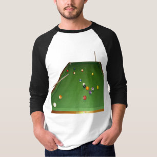 Eightball Table Oilpaint With Balls And Cues, T-Shirt