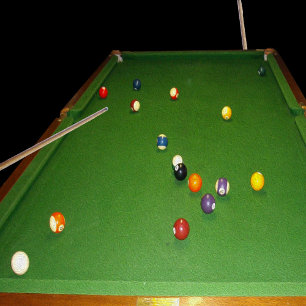Eightball Table With Balls And Cues, Unisex Tshirt