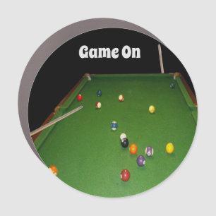 Eightball Table With Balls, Round Car Magnet