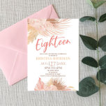 Eighteen Boho Pink Floral 18th Birthday Party Invitation<br><div class="desc">This is a Eighteen Boho Pink Floral Flower 18th Birthday Party Invitation!</div>