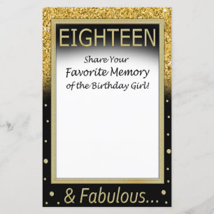 Eighteen Favorite Memory of the Birthday Girl