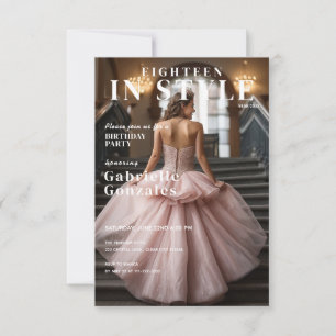 Eighteen in Style Blush Pink 18th Birthday Invitation
